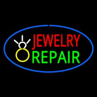 Jewelry Repair Oval Blue Neon Skilt