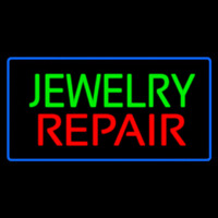 Jewelry Repair Rectangle Blue Neon Skilt