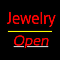 Jewelry Yellow Line Open Neon Skilt