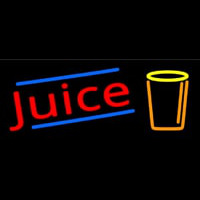 Juice With Glass Neon Skilt