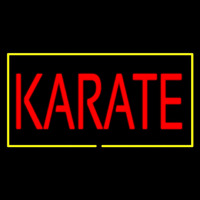 Karate Rectangle Yellow Neon Skilt