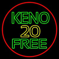 Keno 20 Free 1 Neon Skilt