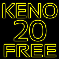 Keno 20 Free Neon Skilt