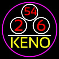 Keno With Ball 3 Neon Skilt