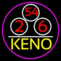 Keno With Ball 3 Neon Skilt