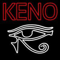 Keno With Eye Icon Neon Skilt