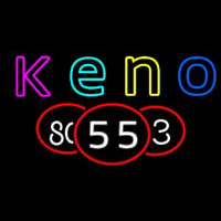 Keno With Multi Color Ball 1 Neon Skilt
