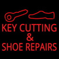 Key Cutting And Shoe Repairs Logo Neon Skilt