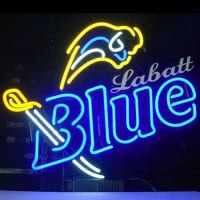 Labatt Blue Øl Bar Åben Neon Skilt