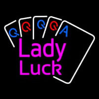 Lady Luck Cards Neon Skilt