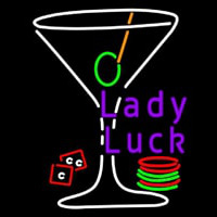 Lady Luck Martini Glass Neon Skilt