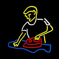 Laundry Man Logo Neon Skilt