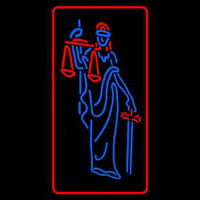 Law Office Logo With Red Border Neon Skilt