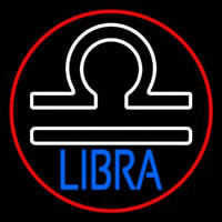 Libra Zodiac Border Red Neon Skilt