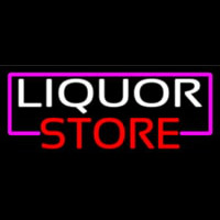 Liquor Store With Pink Border Neon Skilt