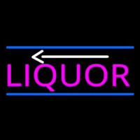 Liquor With Arrow Neon Skilt
