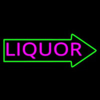 Liquor With Arrow Neon Skilt