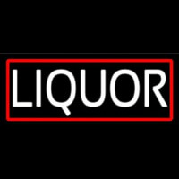 Liquor With Red Border Neon Skilt