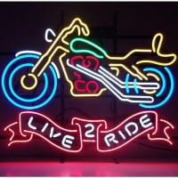 Live 2 Ride Motorcycle Neon Skilt