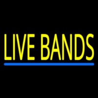 Live Bands Block Neon Skilt