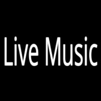 Live Music White 1 Neon Skilt