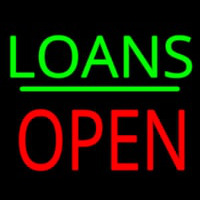 Loans Block Open Green Line Neon Skilt