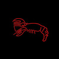 Lobster In Red Logo Neon Skilt