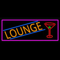 Lounge And Martini Glass With Pink Border Neon Skilt