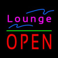 Lounge Block Open Green Line Neon Skilt
