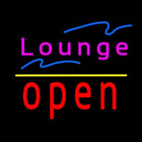 Lounge Open Yellow Line Neon Skilt