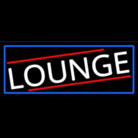 Lounge With Blue Border Neon Skilt