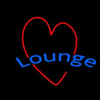 Lounge With Heart Neon Skilt