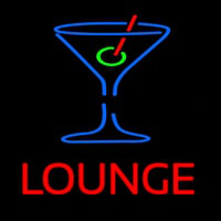 Lounge With Martini Glass Neon Skilt