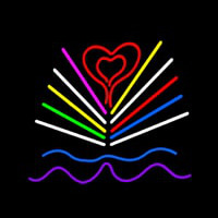 Love Book Logo Neon Skilt