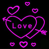 Love Heart Emblem Neon Skilt