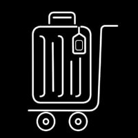 Luggage Bag Icon Neon Skilt