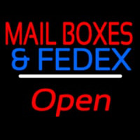 Mail Bo es And Fede  Open White Line Neon Skilt