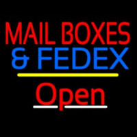 Mail Bo es And Fede  Open Yellow Line Neon Skilt