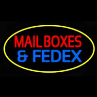 Mail Bo es And Fede  Oval Yellow Neon Skilt