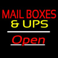 Mail Bo es And Ups Block Open White Line Neon Skilt