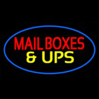 Mail Bo es And Ups Oval Blue Neon Skilt