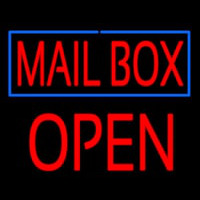 Mailbo  Blue Border Open Block Neon Skilt