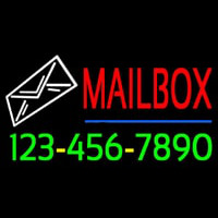 Mailbo  Blue Line Phone Number Neon Skilt