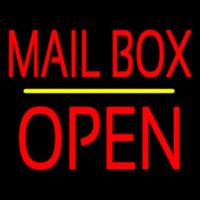 Mailbo  Open Block Yellow Line Neon Skilt