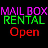 Mailbo  Rental Block Open Neon Skilt