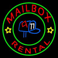 Mailbo  Rental Center Logo Neon Skilt