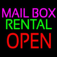 Mailbo  Rental Open Block Neon Skilt