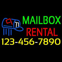 Mailbo  Rental With Phone Number Neon Skilt