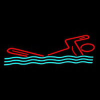 Man Swimming Neon Skilt