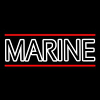 Marine White Neon Skilt